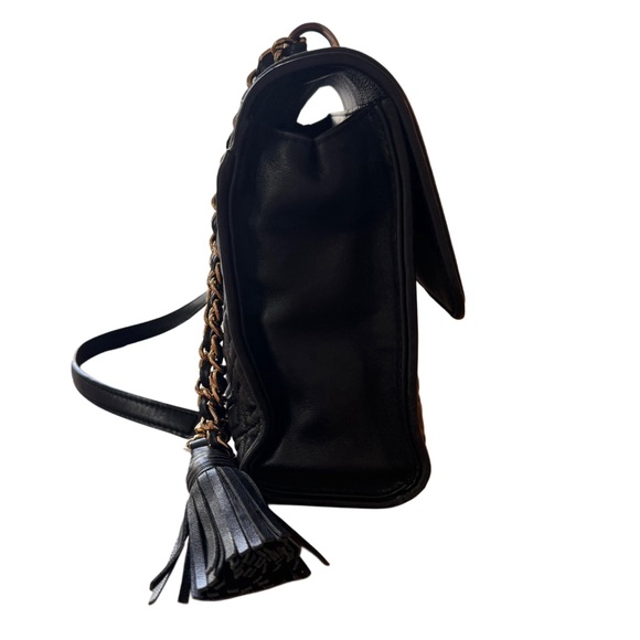 Black Tory Burch Fleming Convertible Bag Quilted Leather Crossbody or Shoulder - Picture 7 of 11